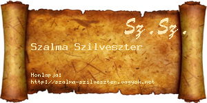 Szalma Szilveszter névjegykártya
